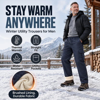 💖Men's Warm Plush-Lined Cargo Pants