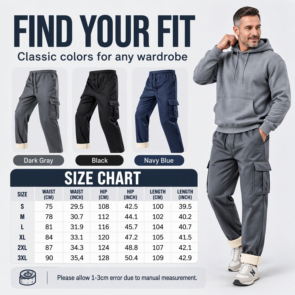 💖Men's Warm Plush-Lined Cargo Pants