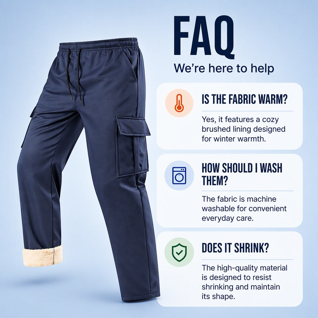 💖Men's Warm Plush-Lined Cargo Pants