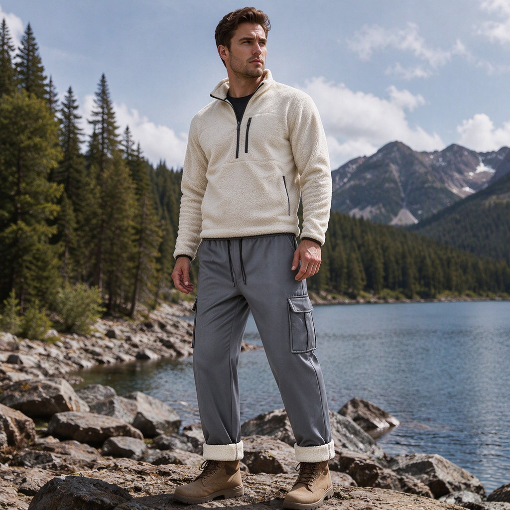 💖Men's Warm Plush-Lined Cargo Pants