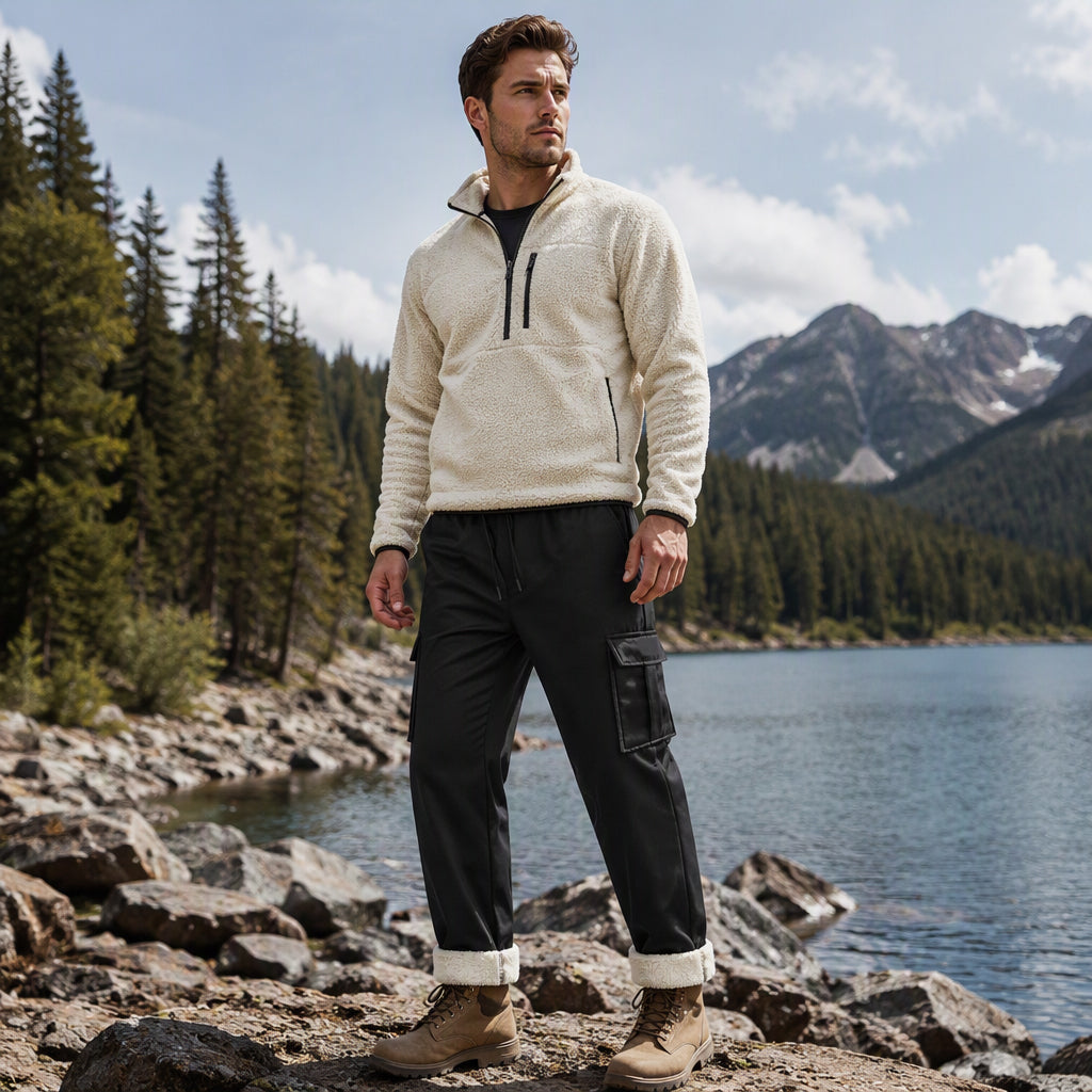 💖Men's Warm Plush-Lined Cargo Pants