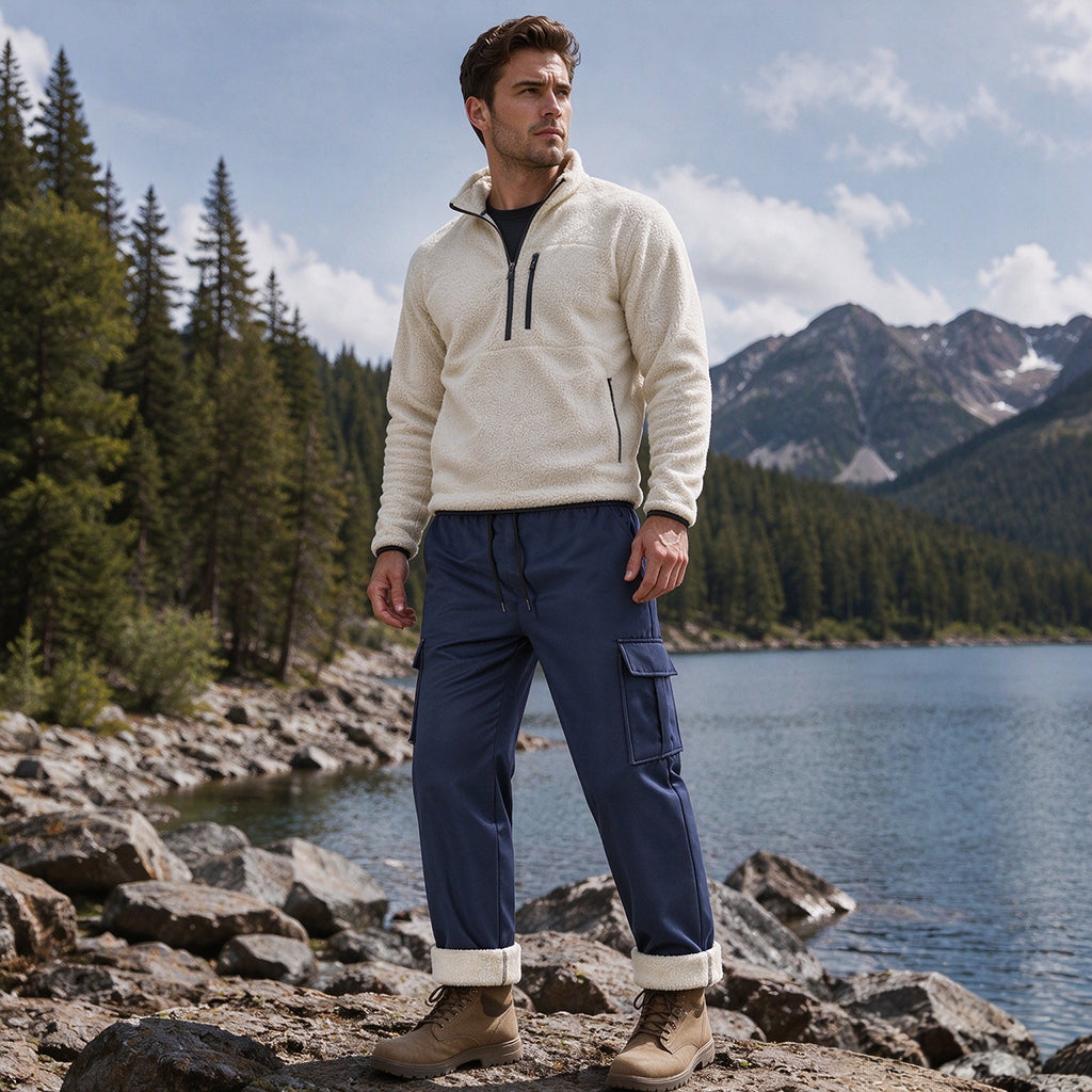 💖Men's Warm Plush-Lined Cargo Pants