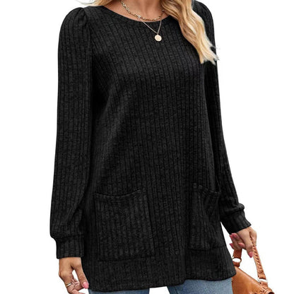 🔥Women's Cozy Mid-Length Ribbed Knit Top