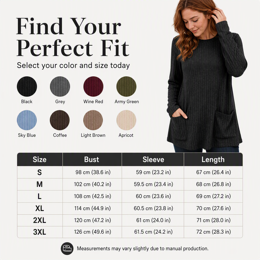 🔥Women's Cozy Mid-Length Ribbed Knit Top