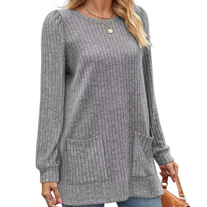 🔥Women's Cozy Mid-Length Ribbed Knit Top