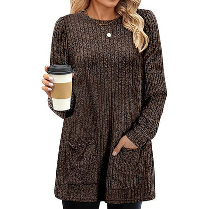 🔥Women's Cozy Mid-Length Ribbed Knit Top