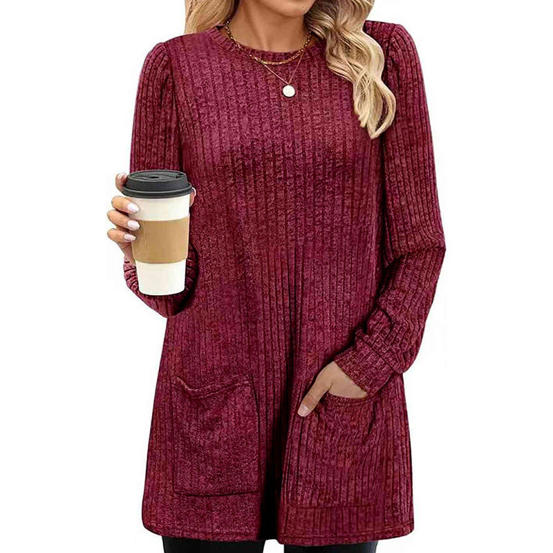 🔥Women's Cozy Mid-Length Ribbed Knit Top