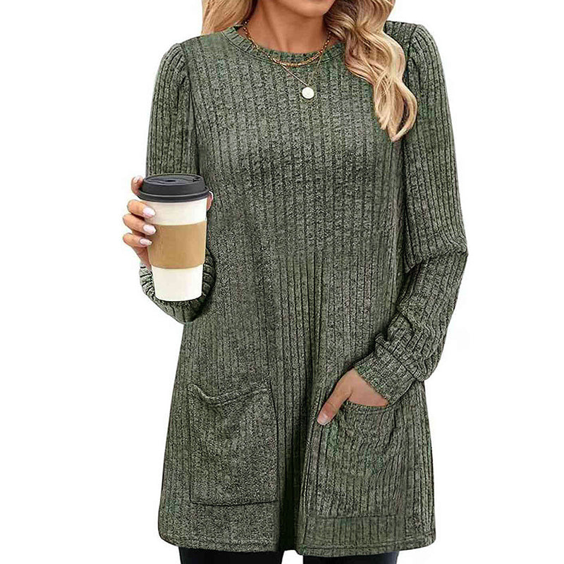 🔥Women's Cozy Mid-Length Ribbed Knit Top