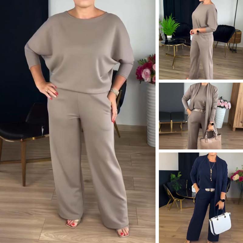 ✨Elegant Longline Cardigan & Top & Pants 3-Piece Set
