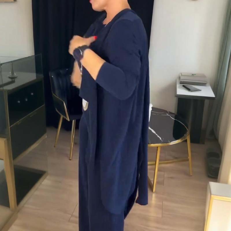 ✨Elegant Longline Cardigan & Top & Pants 3-Piece Set