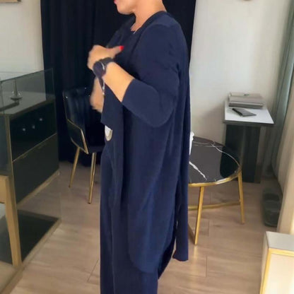 ✨Elegant Longline Cardigan & Top & Pants 3-Piece Set