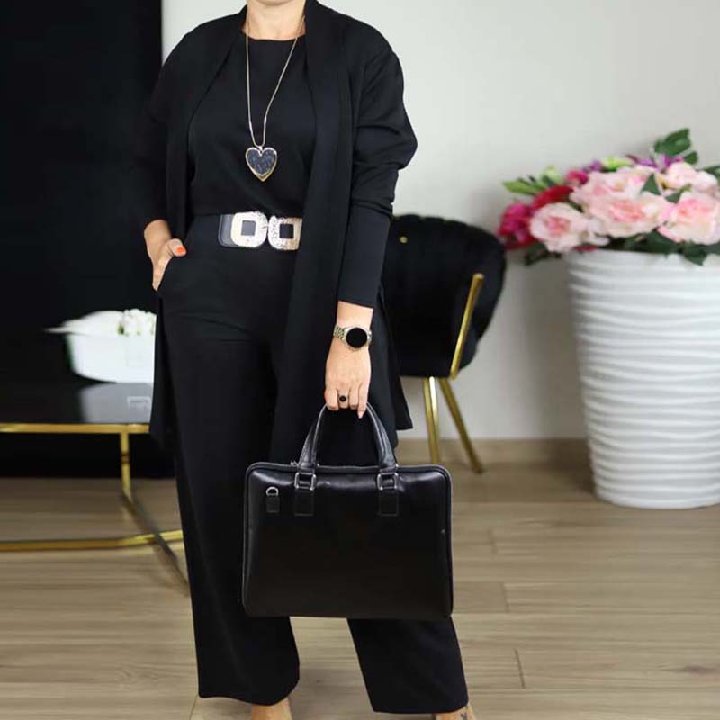 ✨Elegant Longline Cardigan & Top & Pants 3-Piece Set