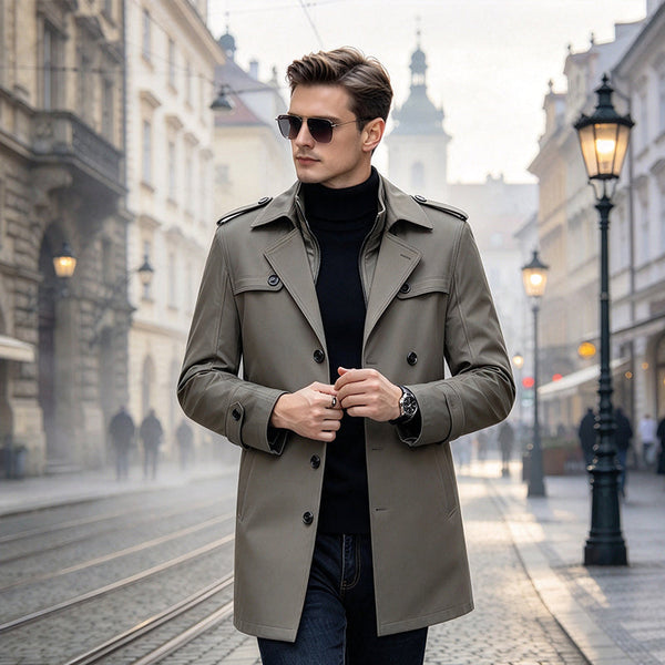 🧥Men's Mid-Length Trench Coat with Detachable Liner – autunme