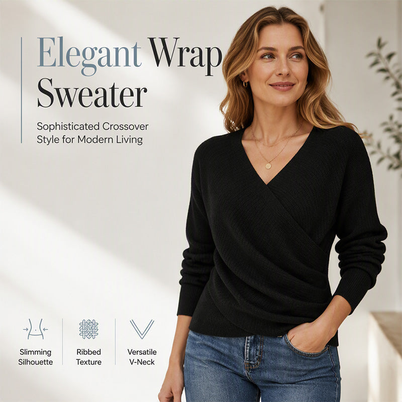 ✨Women's Crossover V-Neck Knit Sweater