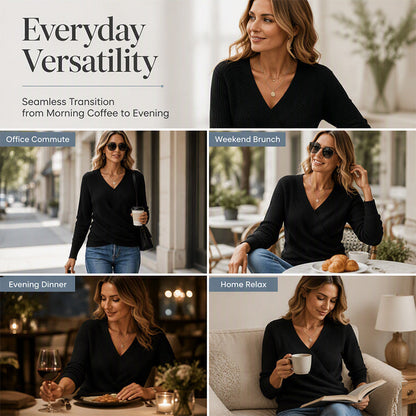 ✨Women's Crossover V-Neck Knit Sweater