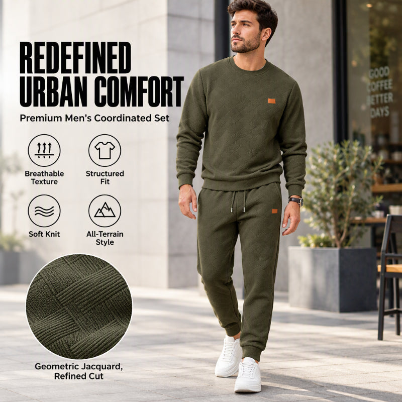 ✨Men's Casual Textured Jacquard Sports Set