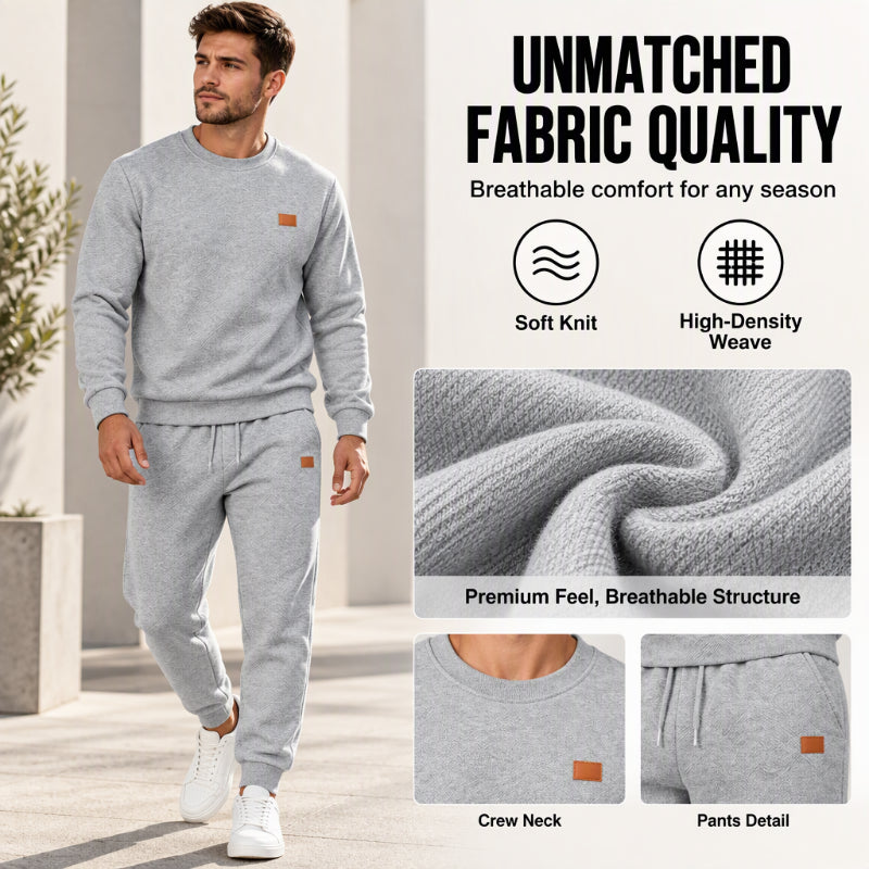 ✨Men's Casual Textured Jacquard Sports Set