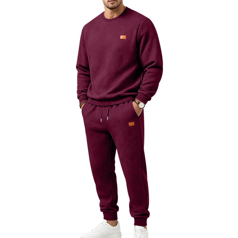 ✨Men's Casual Textured Jacquard Sports Set