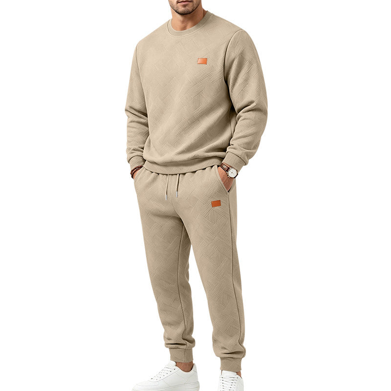 ✨Men's Casual Textured Jacquard Sports Set