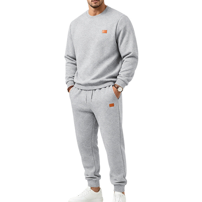 ✨Men's Casual Textured Jacquard Sports Set