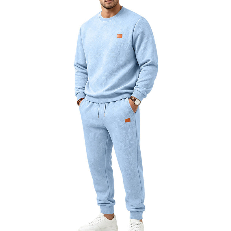 ✨Men's Casual Textured Jacquard Sports Set