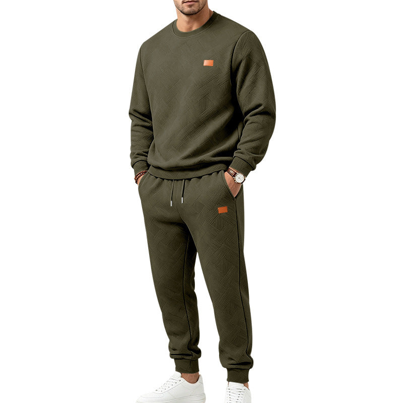 ✨Men's Casual Textured Jacquard Sports Set