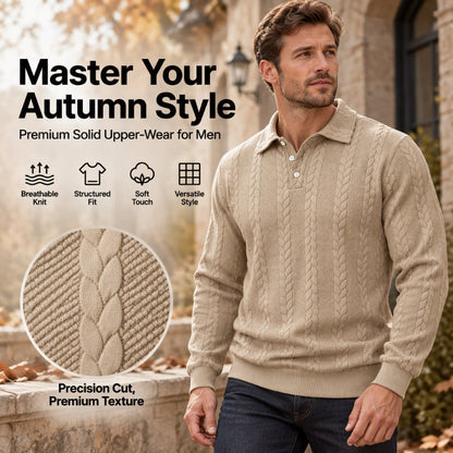 ✨Men's Casual Jacquard Cable Texture Top