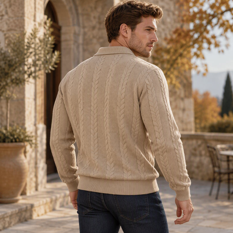 ✨Men's Casual Jacquard Cable Texture Top