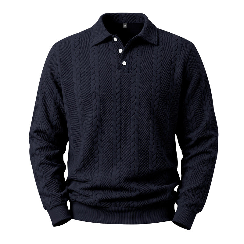 ✨Men's Casual Jacquard Cable Texture Top