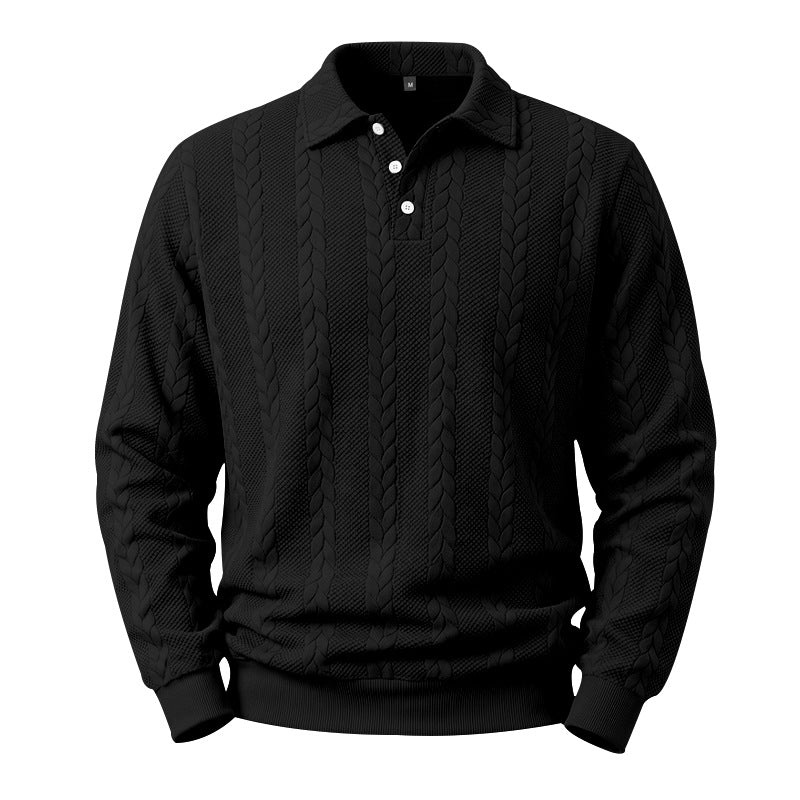 ✨Men's Casual Jacquard Cable Texture Top