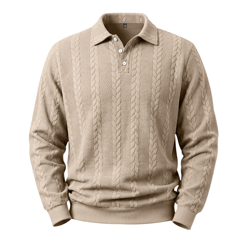 ✨Men's Casual Jacquard Cable Texture Top