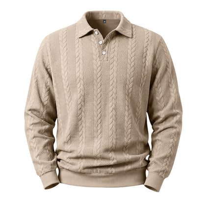 ✨Men's Casual Jacquard Cable Texture Top
