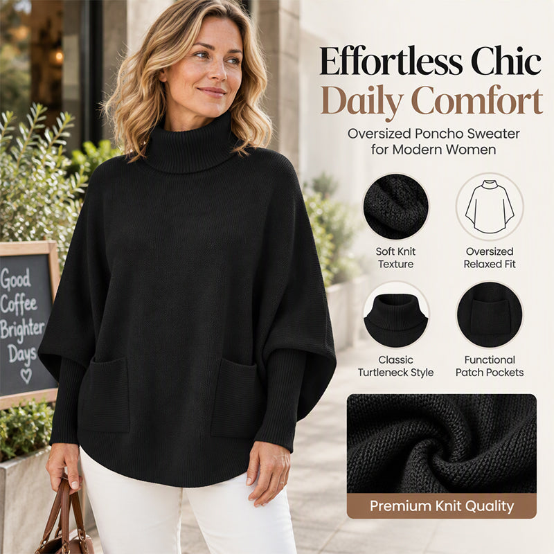 ✨Women's Turtleneck Batwing Sleeve Knit Sweater