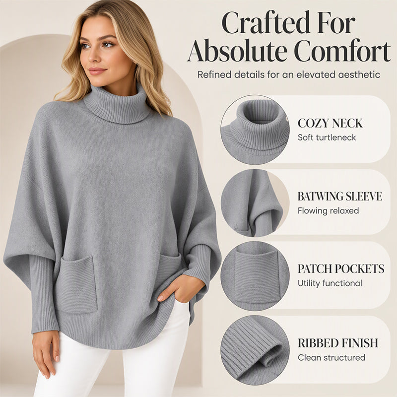 ✨Women's Turtleneck Batwing Sleeve Knit Sweater