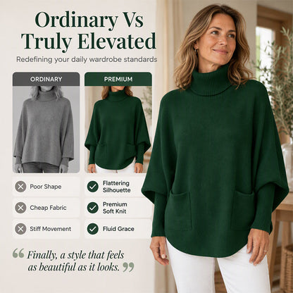✨Women's Turtleneck Batwing Sleeve Knit Sweater