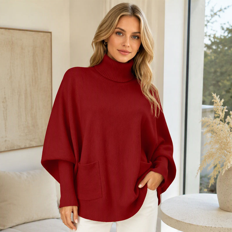✨Women's Turtleneck Batwing Sleeve Knit Sweater