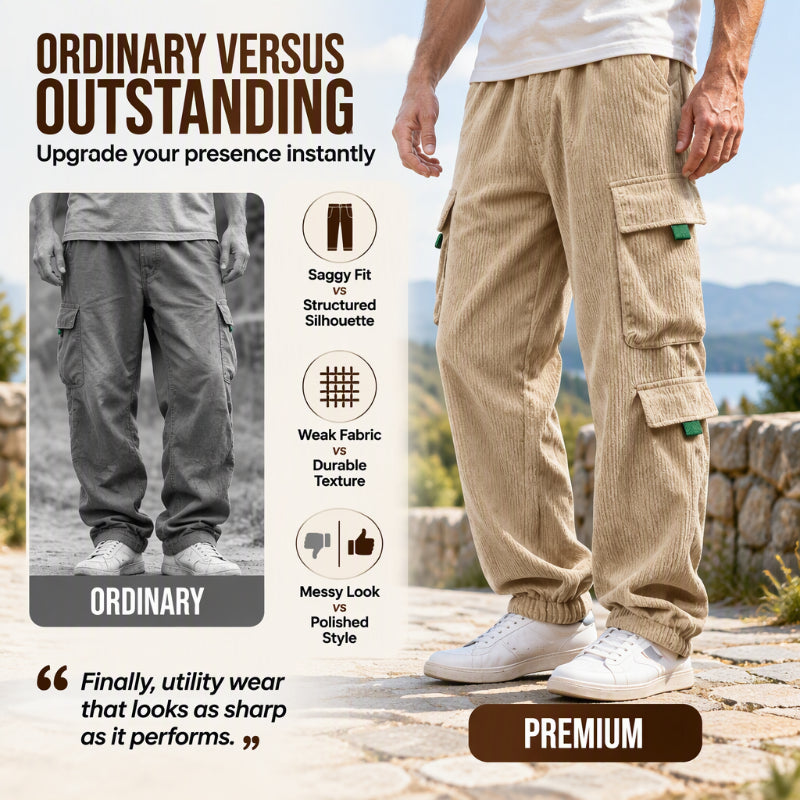 🍂Men's Casual Corduroy Pants with Cargo Pockets