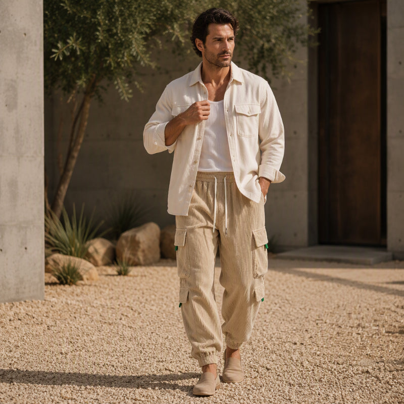 🍂Men's Casual Corduroy Pants with Cargo Pockets