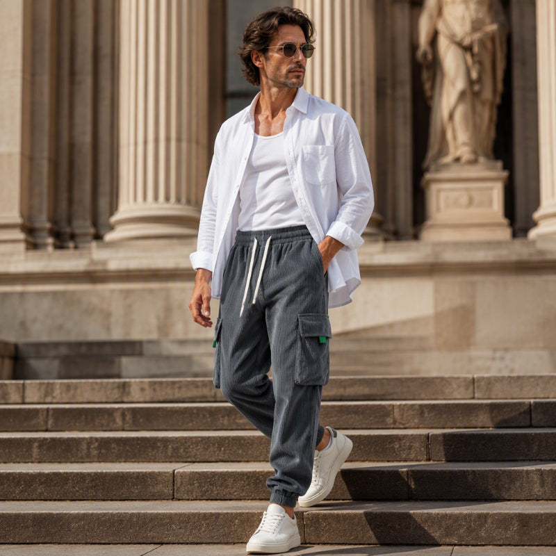🍂Men's Casual Corduroy Pants with Cargo Pockets