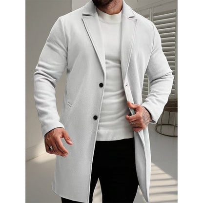 🍁Men's Classic Single-Breasted Mid-Length Overcoat