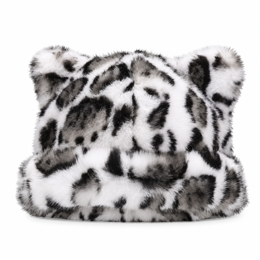 🐱Women Fluffy Faux Mink Fur Beanie Hat with Cute Bear Ears Warm Winter Cold Weather Pullover Cap🧢