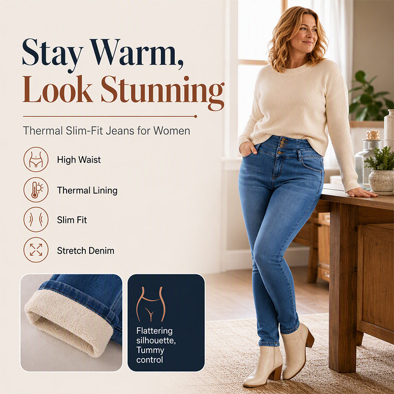 ❄️Women's High-Waisted Warm-Lined Skinny Jeans