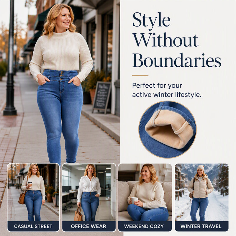 ❄️Women's High-Waisted Warm-Lined Skinny Jeans