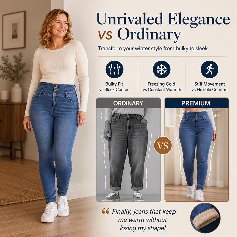 ❄️Women's High-Waisted Warm-Lined Skinny Jeans
