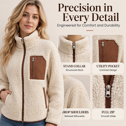 ☃️Women's Winter Sherpa Plush Full-Zip Jacket