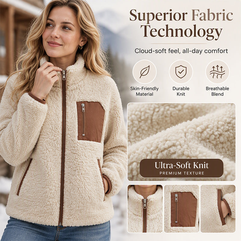 ☃️Women's Winter Sherpa Plush Full-Zip Jacket