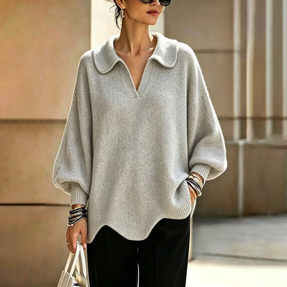 🕊️Women's Elegant V-Neck Sweater with Lantern Sleeves