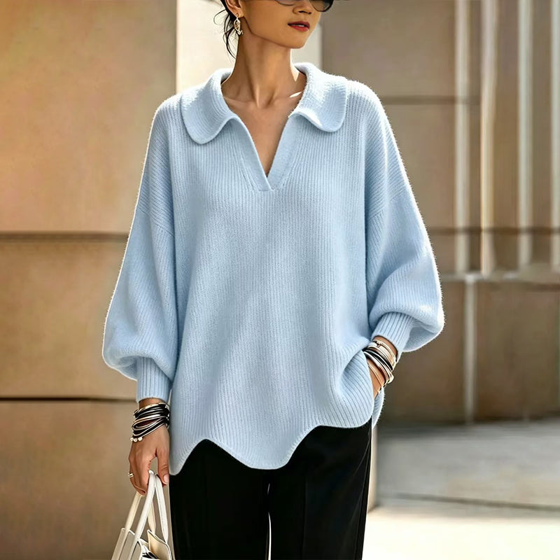 🕊️Women's Elegant V-Neck Sweater with Lantern Sleeves