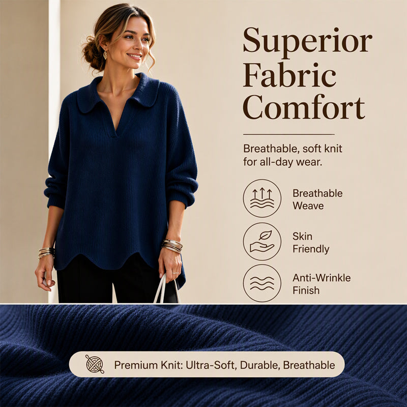 🕊️Women's Elegant V-Neck Sweater with Lantern Sleeves