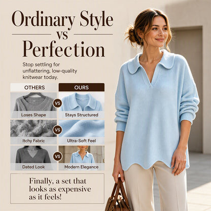 🕊️Women's Elegant V-Neck Sweater with Lantern Sleeves
